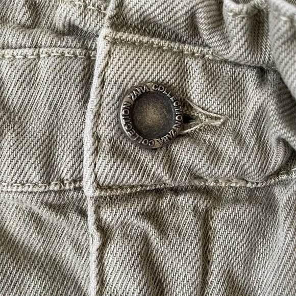 Zara Pants Womens 6 Beige Khaki High Rise Paperbag Cropped 24" Inseam Casual - Picture 5 of 13